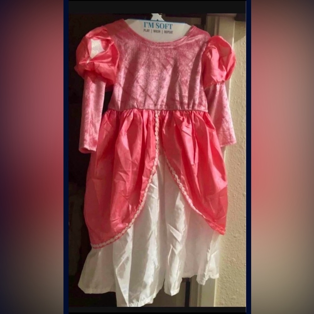 Little Adventure Pink and White Fairy Tale Dress for Kids - Picture 3 of 3